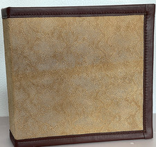 SAND COLOR SUEDE PYTHON EMBOSSED COWHIDE 3 RING BINDER. CLOSEOUT FINAL SALE