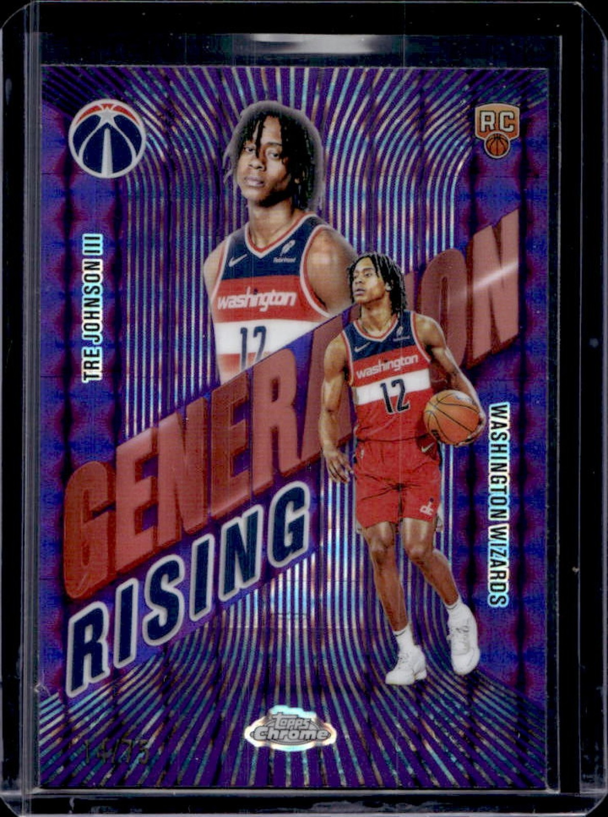 2025-26 Topps Chrome Tre Johnson III Generation Rising RC Geometric Purple #/75