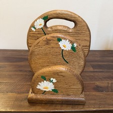 Organizador de escritorio de correo de madera de colección plato servilleta soporte utensilios casa núcleo rústico