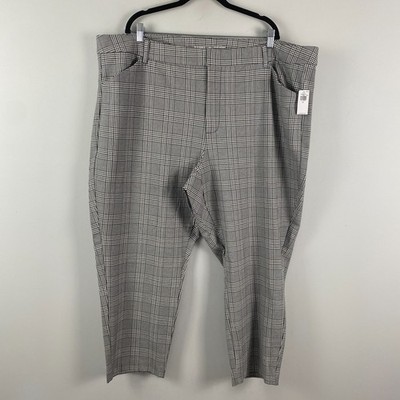 Old Navy Pixie Skinny Ankle Pants Size 26 Gray Plaid Stretch High Rise