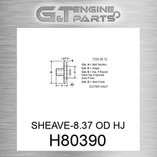 H80390 SHEAVE-8.37 OD HJ fits JOHN DEERE (Surplus Open Box)