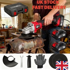 48V Cordless Angle Grinder Brushless, 125mm with 2 Batteries Charger & Discs Kit