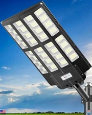 8000W Solar Street Light with Motion Sensor, Remote, IP66 Waterproof, Dusk to
