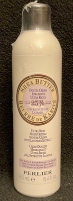 PERLIER~25% SHEA BUTTER~ULTRA RICH MOISTURIZING SHOWER CREAM 8.4 OZ Lavender New