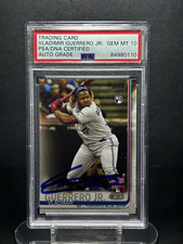 Vladimir Guerrero Jr. 2019 Rookie Card Autograph PSA/DNA Certified Gem Mt 10. rookie card picture