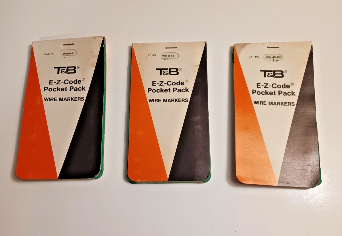 Lot T&B,Thomas & Betts E-Z-Code Pocket Pack Vintage Wire Markers Electrical