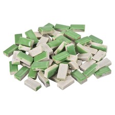 250g Ceramic Mosaic Tiles for Crafts Bulk, Rectangle Green Ceramic Tiles