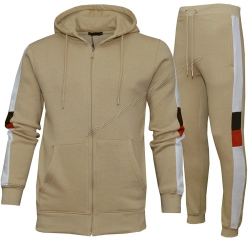 Juego de chándal de calce ajustado para hombre con cremallera sudadera con capucha para corredores informales lana S-2XL - Imagen 6 de 6