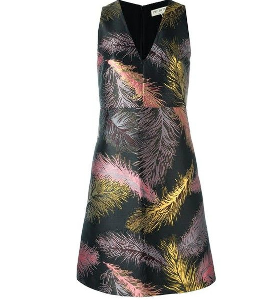 Emilio Pucci Feather Printed Shimmer Accent V-Nec… - image 2
