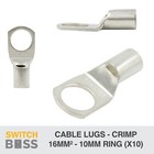 <!--F#f_0-->SC16-10 Heavy Duty Cooper Cable Lug Ring Connector Terminal Non-Insulated 10 Pcs<!--F/-->