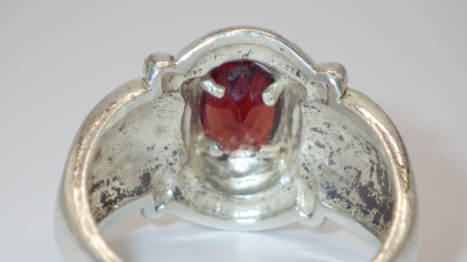925 Sterling Silver with Red Ruby Colored Stone -… - image 4