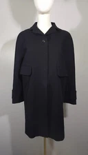 Carven Women's Overcoat Jacket Dark Navy Cotton Women's Size 38 / S
