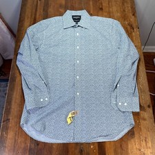 Bonobos Shirt Mens 16 32 Blue Floral Button Up Stretch Slim Fit Preppy Casual