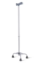 GAESCA Aluminum Walking Quad Cane with Large Base for Balance, Height Adjustable