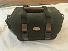 Vintage Canon Black Camera Gadget Equipment SLR Bag Leather Handle Buckles Retro
