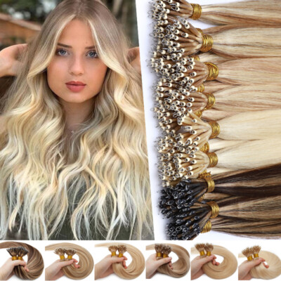 8A CLEARANCE Nano Ring Tip 100% Real Human Remy Hair Extensions Rings Loop Beads