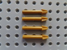 Lego 4 x Waffe Spiess Harpune kurz 18041 perlgold goldfarben hell