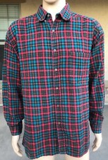 Vintage Global Pacific GP Plaid Tartan L/S Polo Shirt USA Made Hipster Size XL
