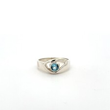 Sterling Silver Blue Topaz Ring Stone 6mm 
