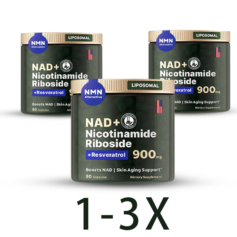 3X NAD+ Supplement for Anti-Aging Energy Focus Nicotinamide Riboside Resveratrol