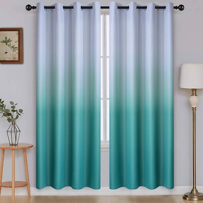 SimpleHome Ombre Room Darkening Curtains for Bedroom, Gradient Grey White to ...