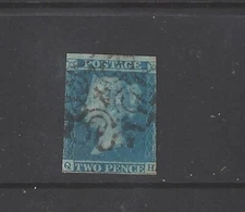 SG 14 2d Blue used with no 4 in Maltese Cross