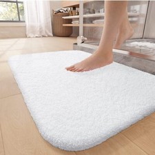 White Bathroom Rugs - Upgrade Your Bathroom with Soft Microfiber White Bath M...