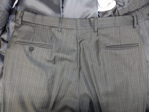 Jos A Bank Signature Mens Suit 42r 36 X 29.5 Gray Pinstripe 100% Wool L#55 - Picture 8 of 9
