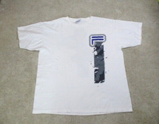 Vintage Fila Tennis T Shirt Mens Large White Short Sleeve Adult Made In USA