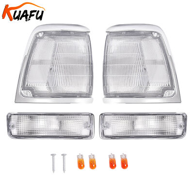 For 92 93 94 95 Toyota Pickup 2WD Clear Corner Lights + Bumper Signal Lights