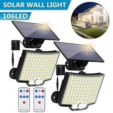 LED Solar Power PIR Motion Sensor Wall Lights Outdoor Garden Security Flood Lamp