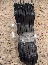 Set of 10 Heavy Duty Hangers Black Plastic with Metal Hook with size markers