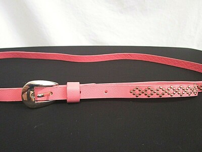 Pink/Gold studded leather belt Studded leather belt masha popova pink women main image 4