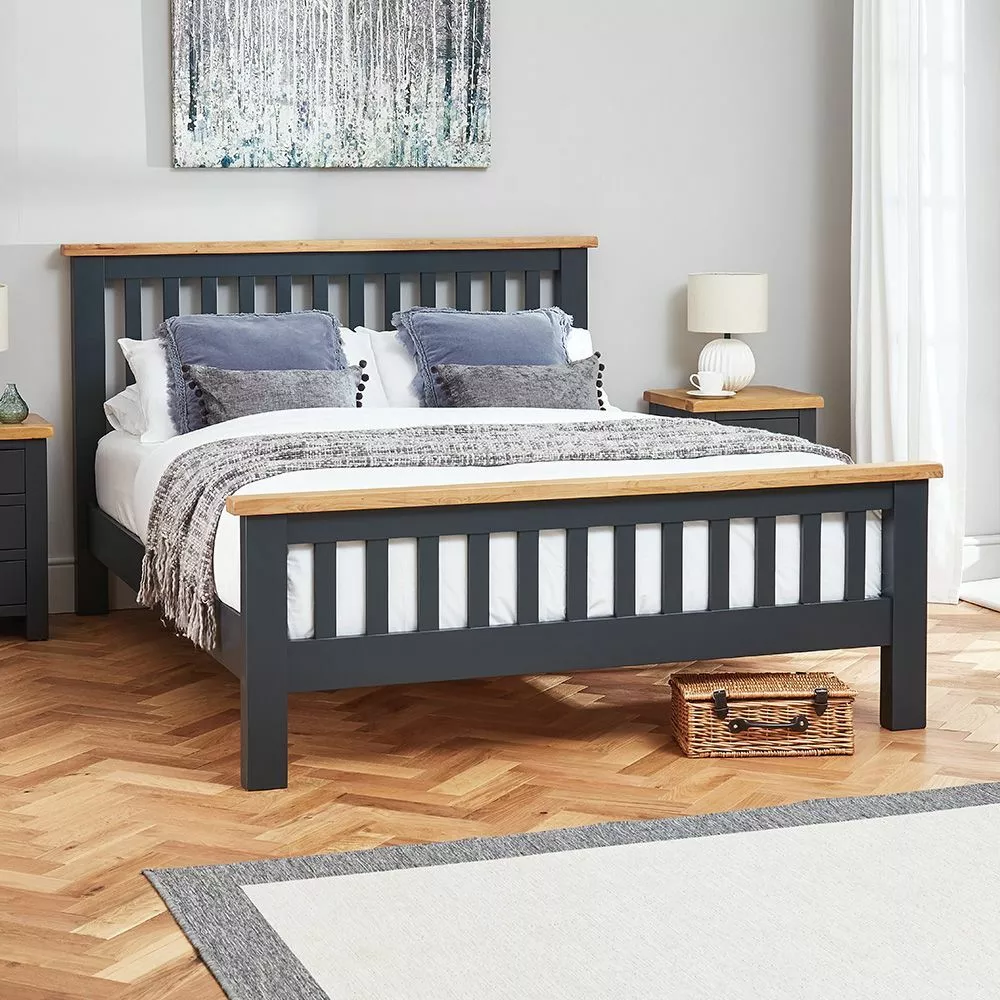 Cotswold king upholstered sleigh cheap bed