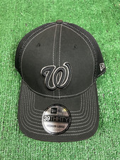 Washington Nationals MLB New Era 39THIRTY Fitted Sz M/L Black White Classic