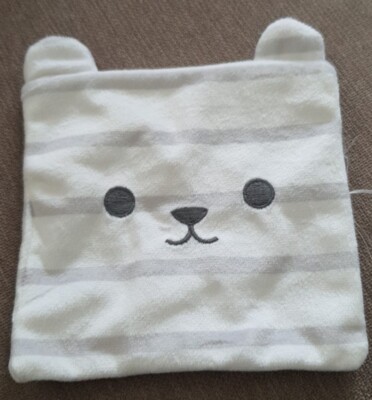Cloud Island Crinkle Baby Paper White Gray Smiley Bear Pre-owned Cut Off Tag