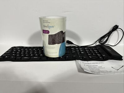 Wired Keyboard Foldable Silicone USB Flexible Waterproof Slim For PC