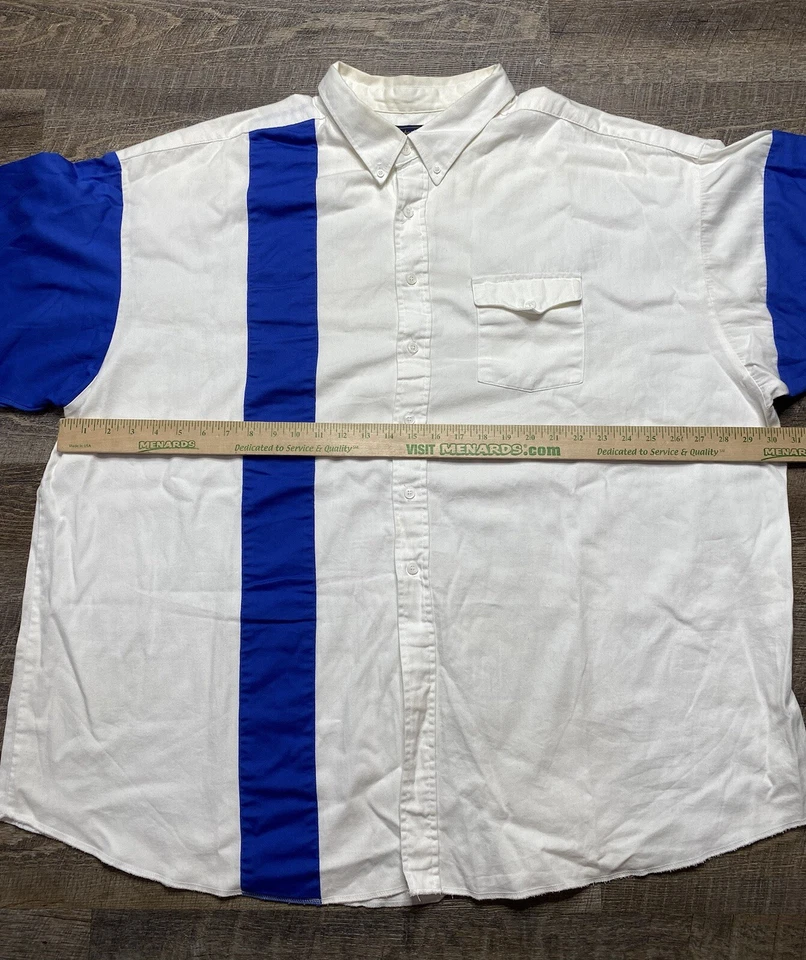 Винтажная мужская тонкая рубашка Panhandle 4XL в полоску с жемчужной застежкой ковбойская щеткой белая - Изображение 4 из 4