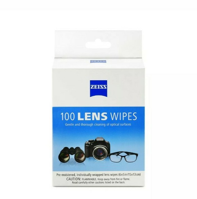 100 ZEISS LENS WIPES PRE MOISTENED DISPOSABLE INDIVIDUALLY WRAPPED WITH