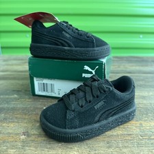 Puma Suede Classic Badge INF Low Top Black Size 4c New In Box 364232 04