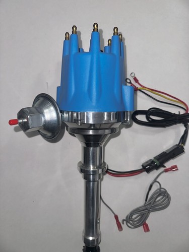 1966-67 CADILLAC 429 SMALL BLUE CAP HEI DISTRIBUTOR + 45k COIL + 8.5mm WIRES USA - Picture 8 of 18