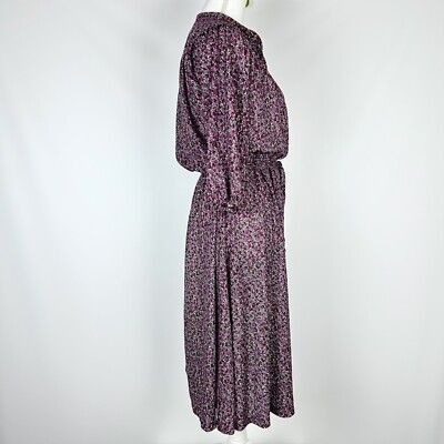 Vintage 70s Ms. Sugar Burgundy Pink Ditsy Floral Midi Dress Secretary Small  | eBay