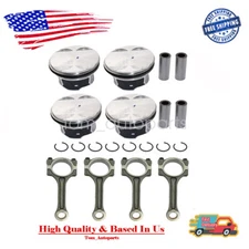 New Pistons & Rings & Connecting Rod Kit For Buick Chevrolet GMC Saturn 2.4L