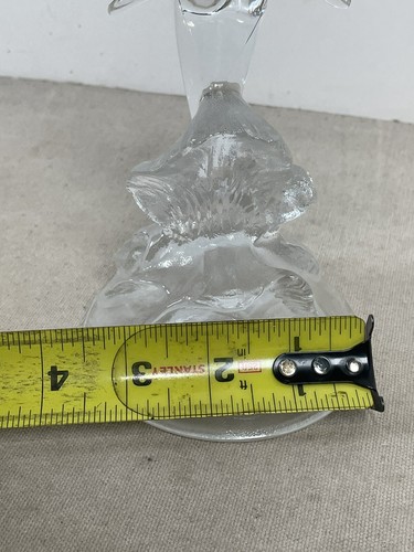 Cristal d'Arques Delfino in cristallo di piombo in onde vetro trasparente statuina Francia 6,5 pollici - Foto 12 di 13