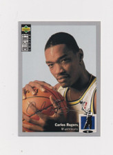 1994-95 Collector's Choice SILVER SIGNATURE # 328 Carlos Rogers WARRIORS