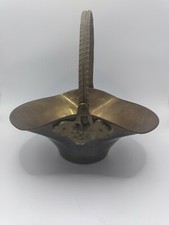 Vintage Brass Swing Handle Basket Grapevine Made In India
