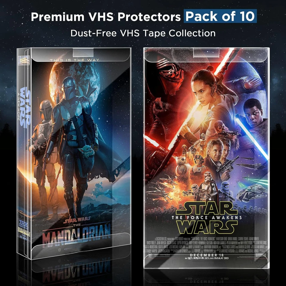 10x Funda Protectora de Caja para Cassette VHS Premium Cinta Protectora Estuche de Plástico Foto 2 de 4