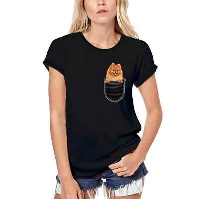 Damen Grafik T-Shirt aus Biobaumwolle Niedlicher Pomeranian Hundeliebhaber