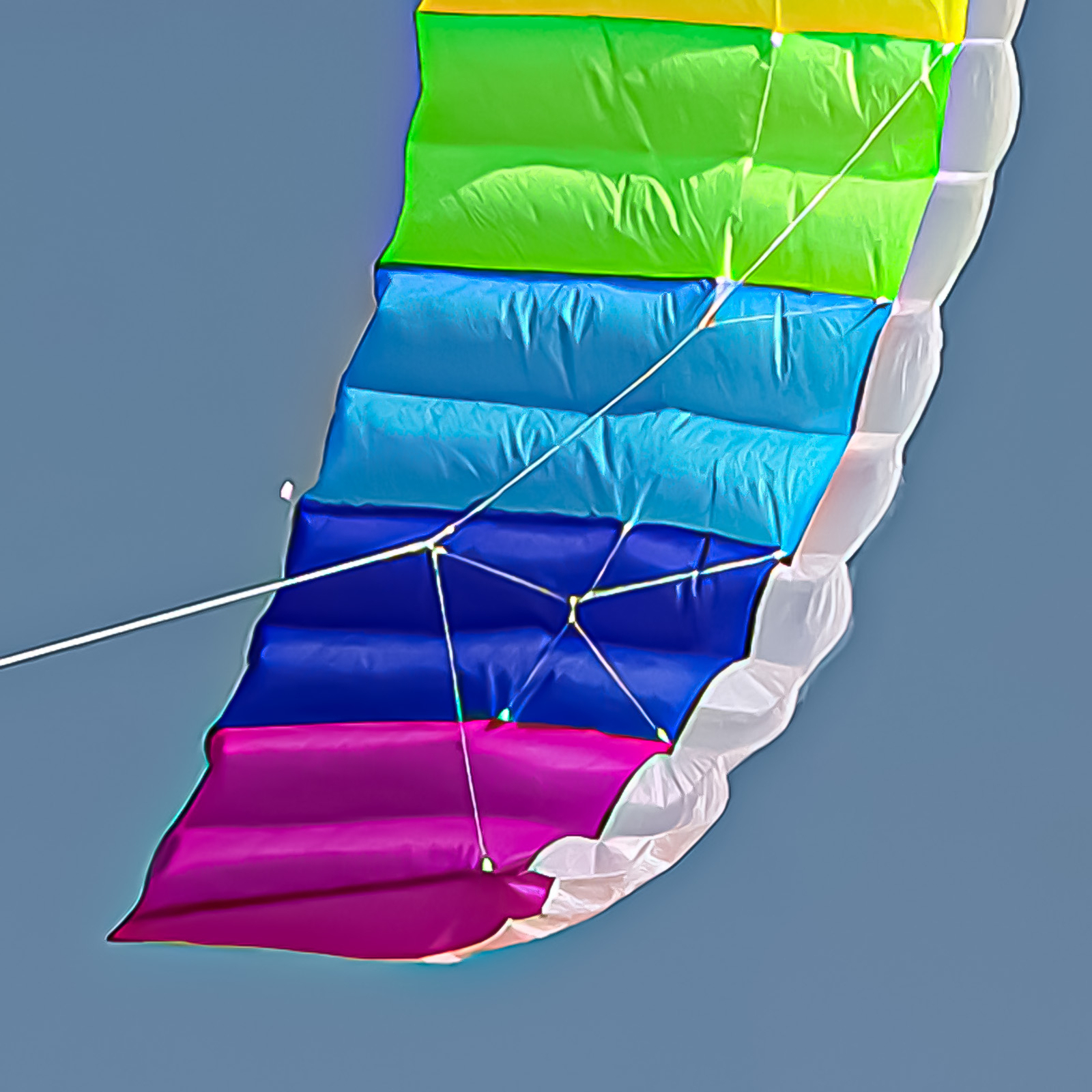 Power Kites Beautiful Tearresistant Rainbow Stunt Kite Plaid Cloth 1M