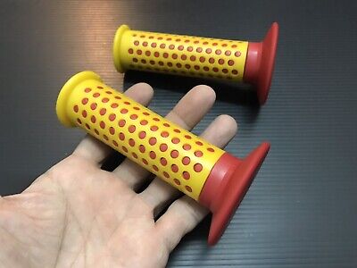 NOS Vintage Handlebar Grips Red Yellow 